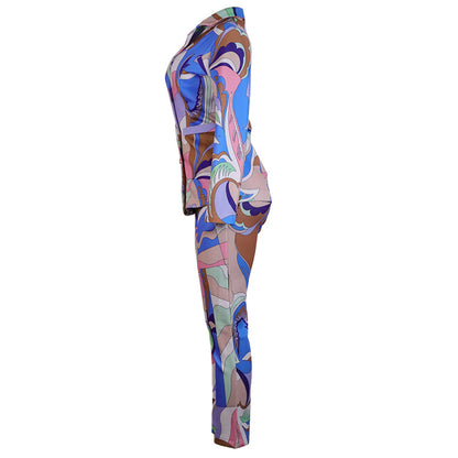 Women Casual Two Pieces Blazer and Pants