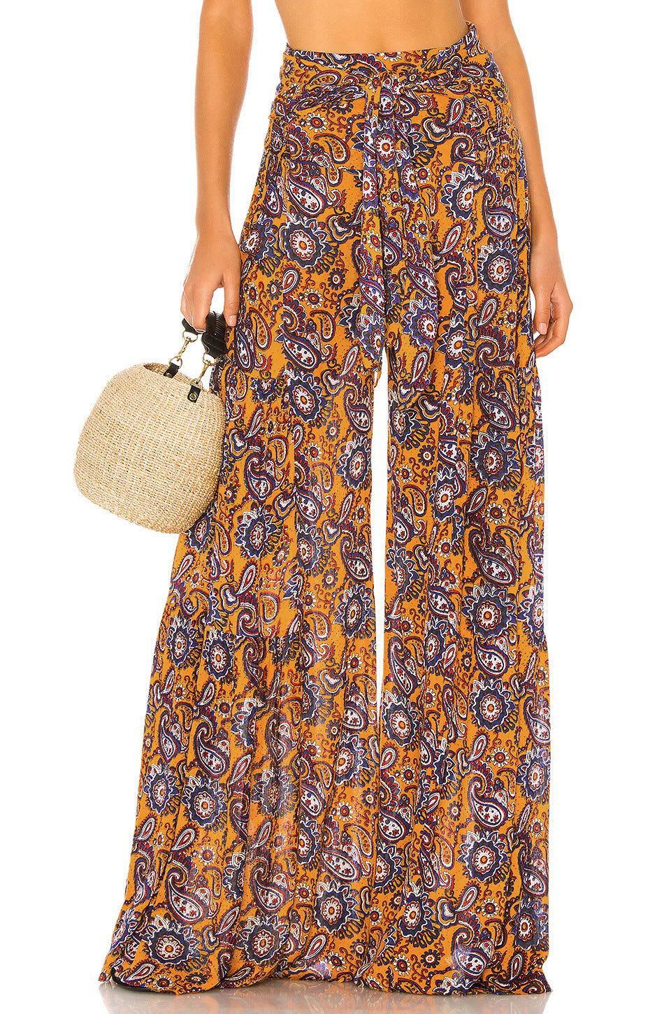 Casual Summer Floral Print Trumpet Pants for Women