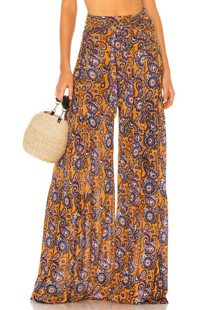 Casual Summer Floral Print Trumpet Pants for Women