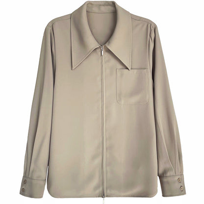 Elegant Designed Zipper Women Long Sleeves Shirts
