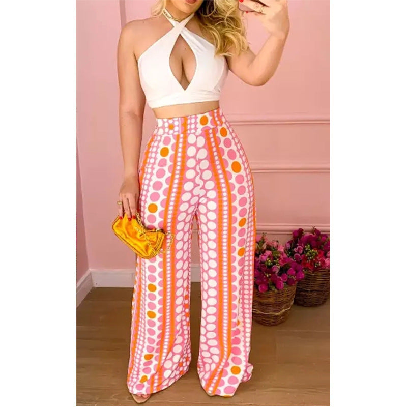 Sexy Summer Two Pieces Halter Tops and Pants