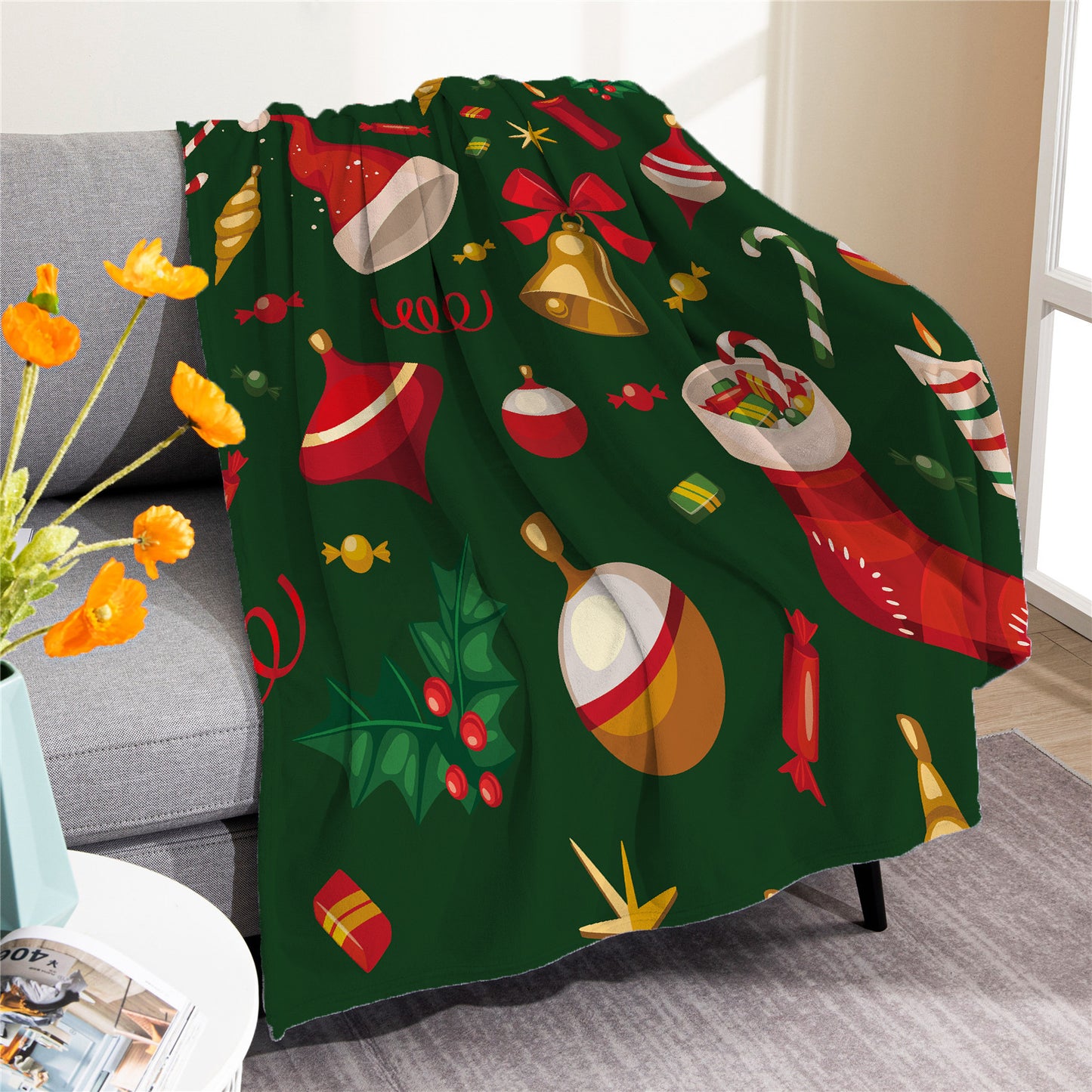 Merry Christmas Soft Fleece Throw Blankets