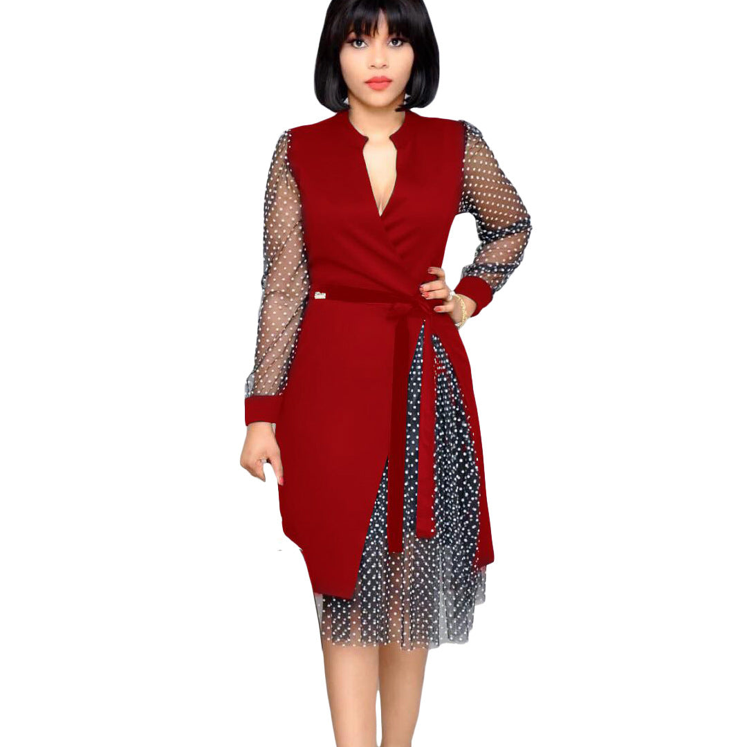Fashion Dot Print Plus Sizes Women Dresses