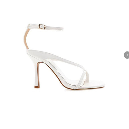 Women Square Toe High Heels Sandals