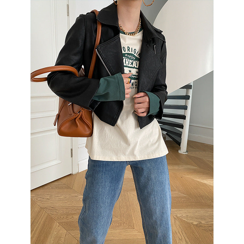 Fashion Motorcycle PU Leather Zipper Jackets