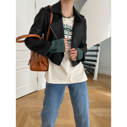 Fashion Motorcycle PU Leather Zipper Jackets