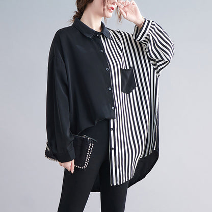 Casual Chiffon Plus Sizes Long Sleeves Shirts