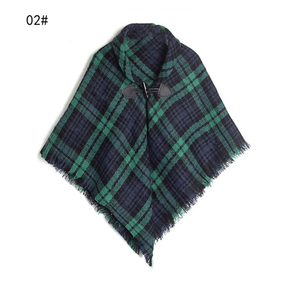 Winter Plaid Cloak Capes for Kids