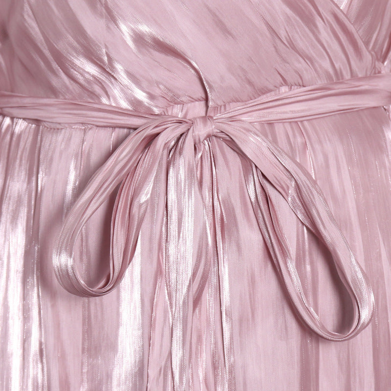 Luxury Elegant Feather Design Pink Long Dresses