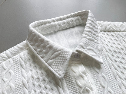 Soft Embossing Flowers Fall Long Sleeves Shirts