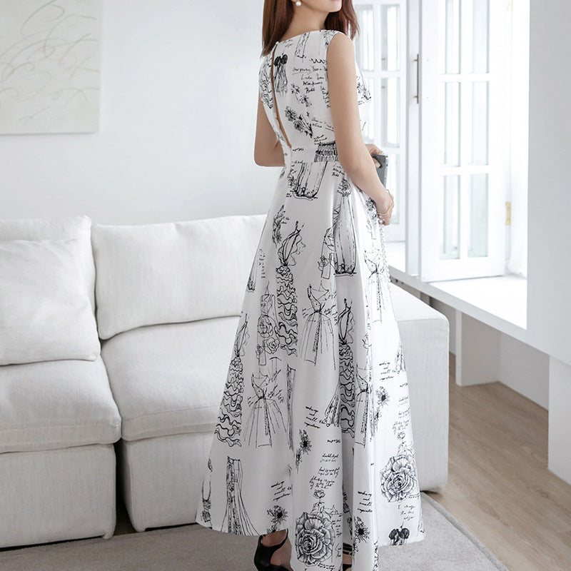 Elegant High Waist Summer Sleeveless Women Long Dresses