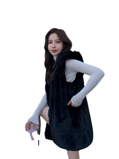 Artificial Fur Sleeveless Vest Coats for Women