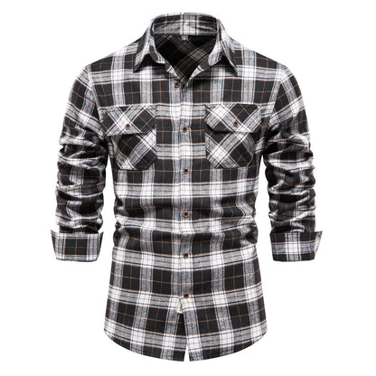 Fall Plaid Long Sleeves Shirts for Men