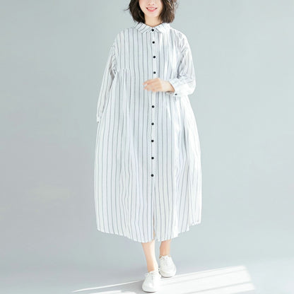 Linen Women Plus Sizes Long Shirts