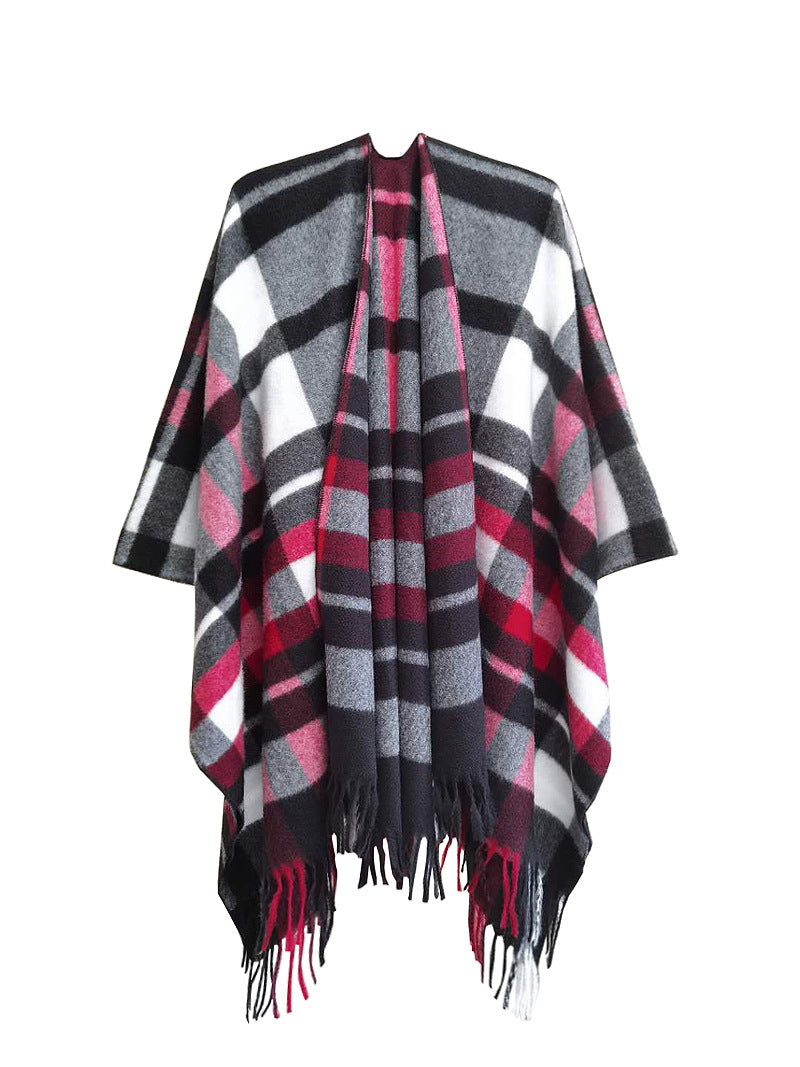 Winter Tassels Shawls Cape for Women