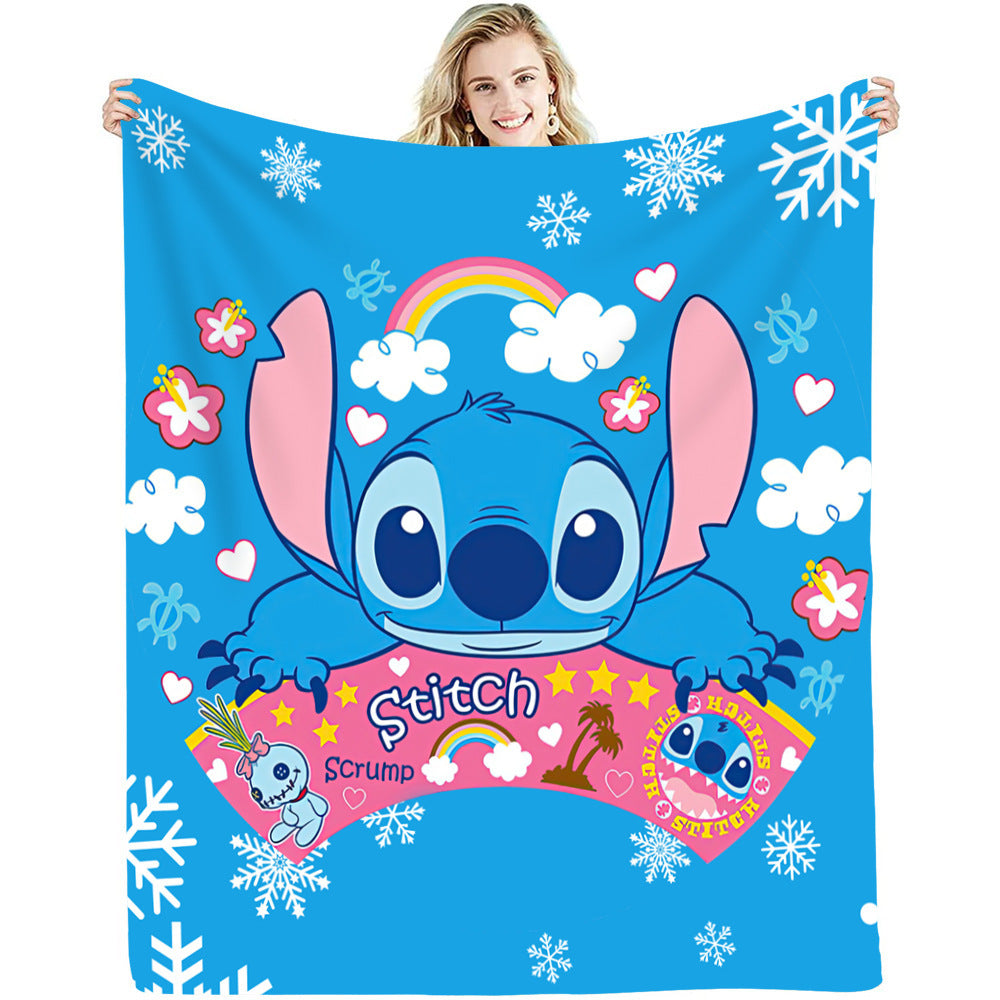 Cartoon Design Fleece Throw Blankets for Christmas