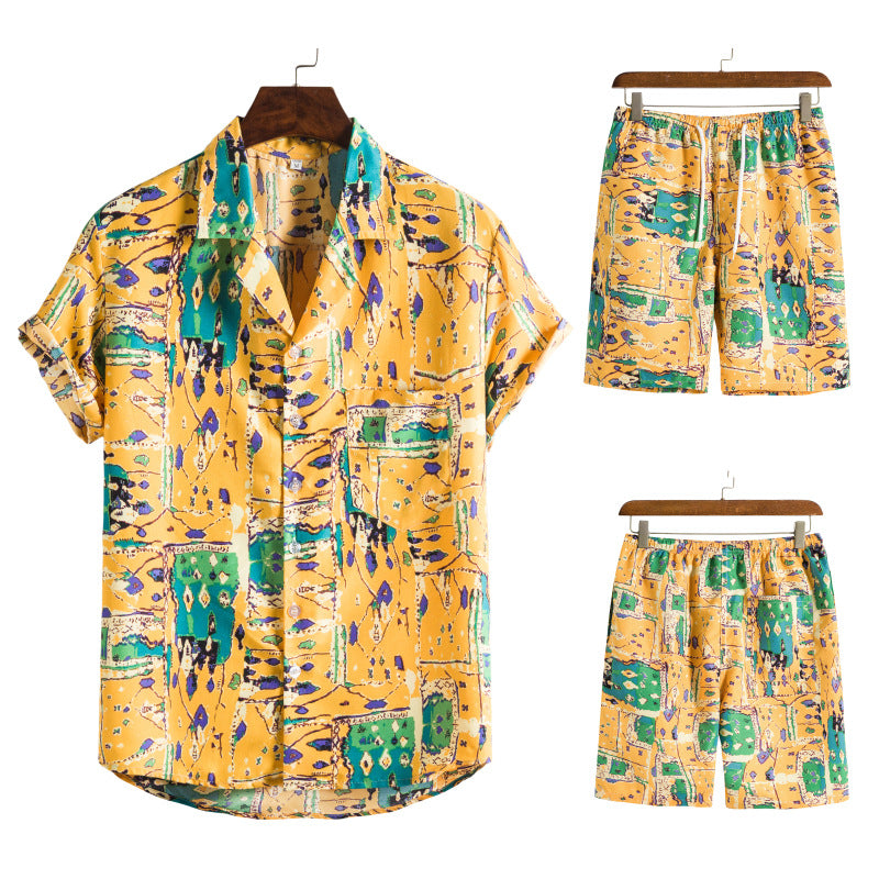 Summer Hawaii Floral Men‘s Beach Sets