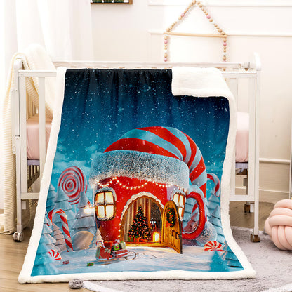 Merry Christmas Sherpa Fleece Blanket