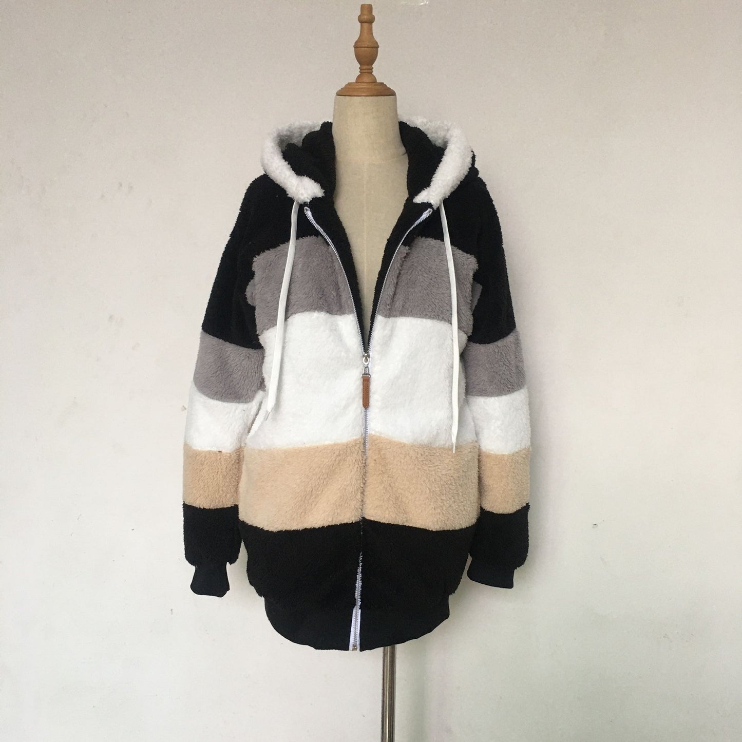 Winter Velvet Zipper Hoodies Overcoat for Women