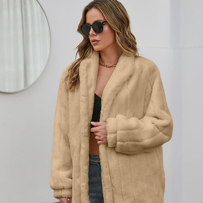 Winter Velvet Artificial Fur Coats for Women