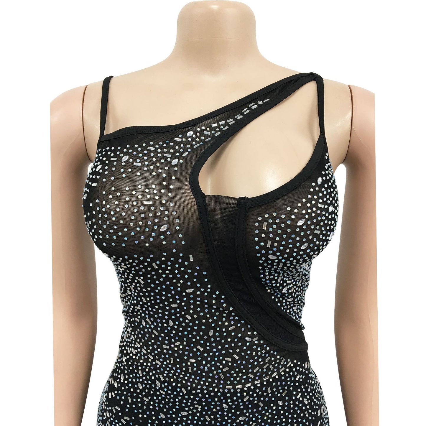 Sexy Diamond Sleeveless Long Evening Party Dresses
