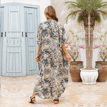 Women Summer Beach Loose Holiday Dresses-STYLEGOING