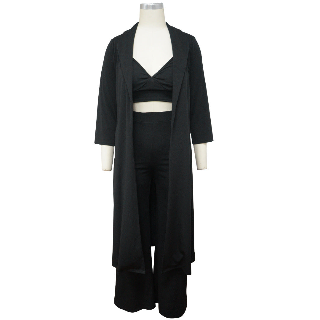 Sexy Top & Wide Legs Pants 3pcs Sets for Women