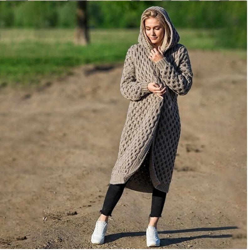 Fashion Women Knitting Long Cardigan Overcoat-STYLEGOING