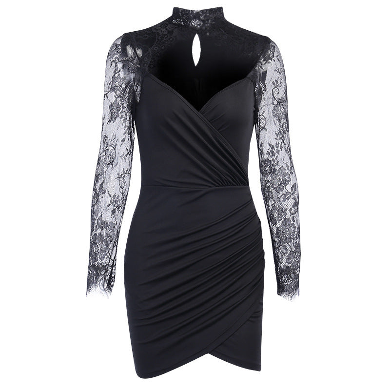 Black Sexy Lace Hot Mini Dresses