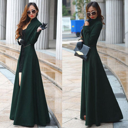 Women Winter Long Plus Size Trenchcoat-STYLEGOING
