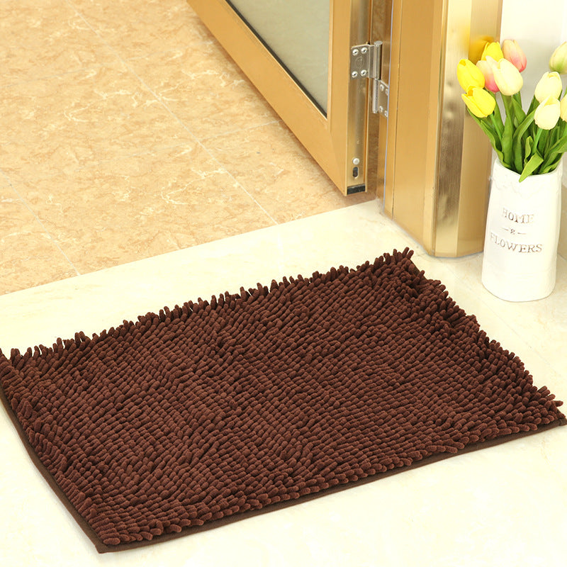 Shaggy Chenille Door Mat Non Slip Bath Mat Easy Care Microfibre Bobble Bath Mat