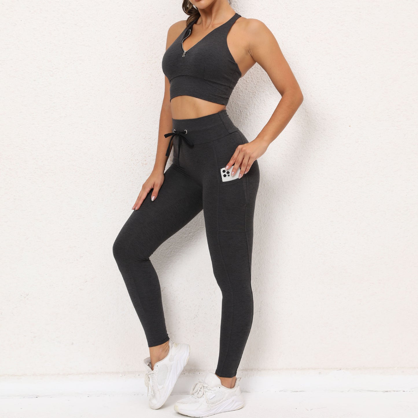 Sexy Drawstring Elastic Sports Yoga Suits for Women