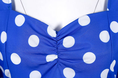 Retro Dot Print Short Sleeves Short Dresses-STYLEGOING