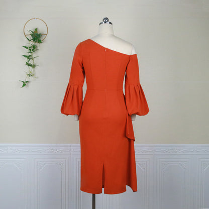 Sexy One Shoulder High Waist Irregular Plus Sizes Dresses