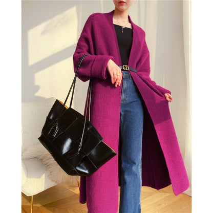 Cozy Lazy Style Long Knitting Overcoats for Women