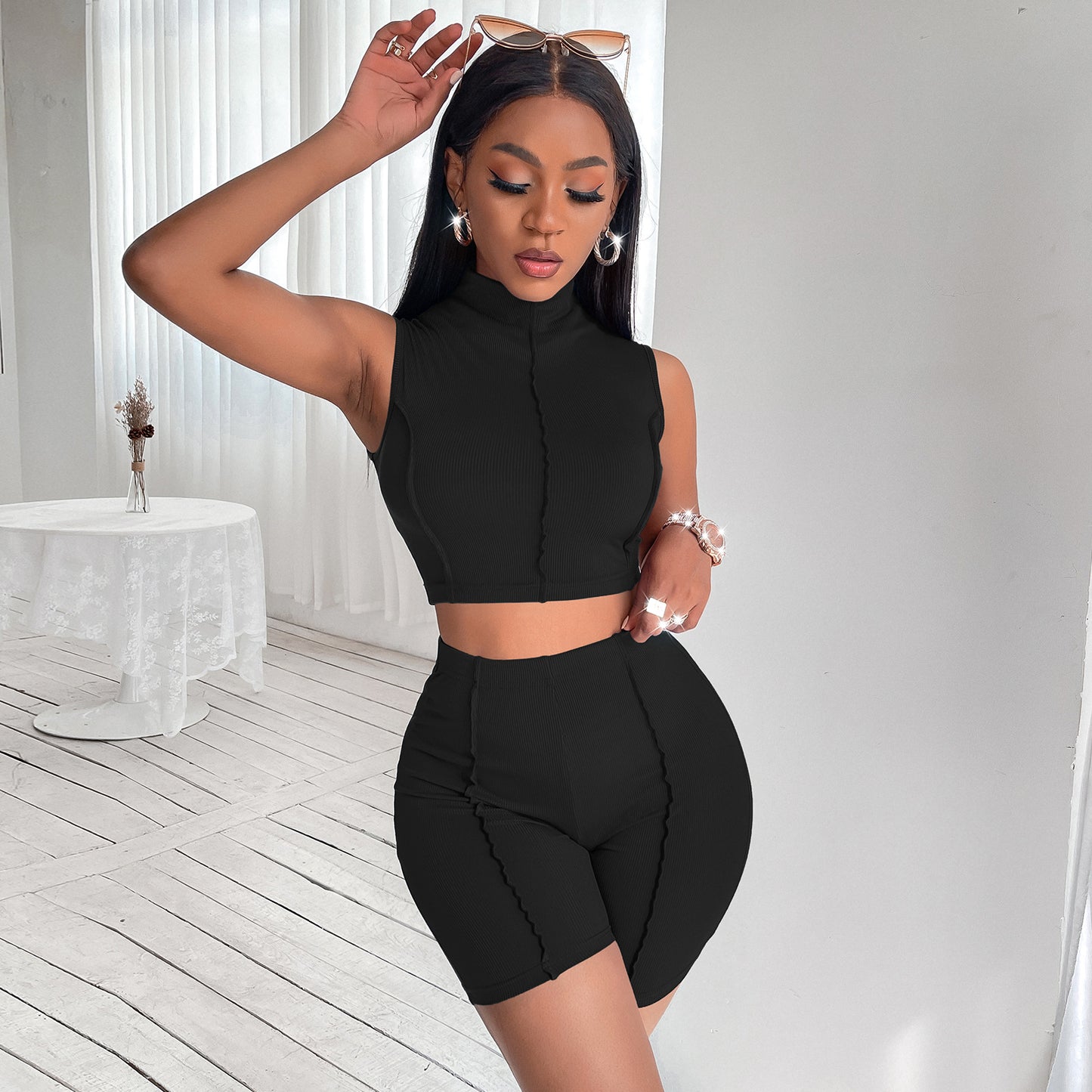 Sexy Two Pieces Short Sport Suits