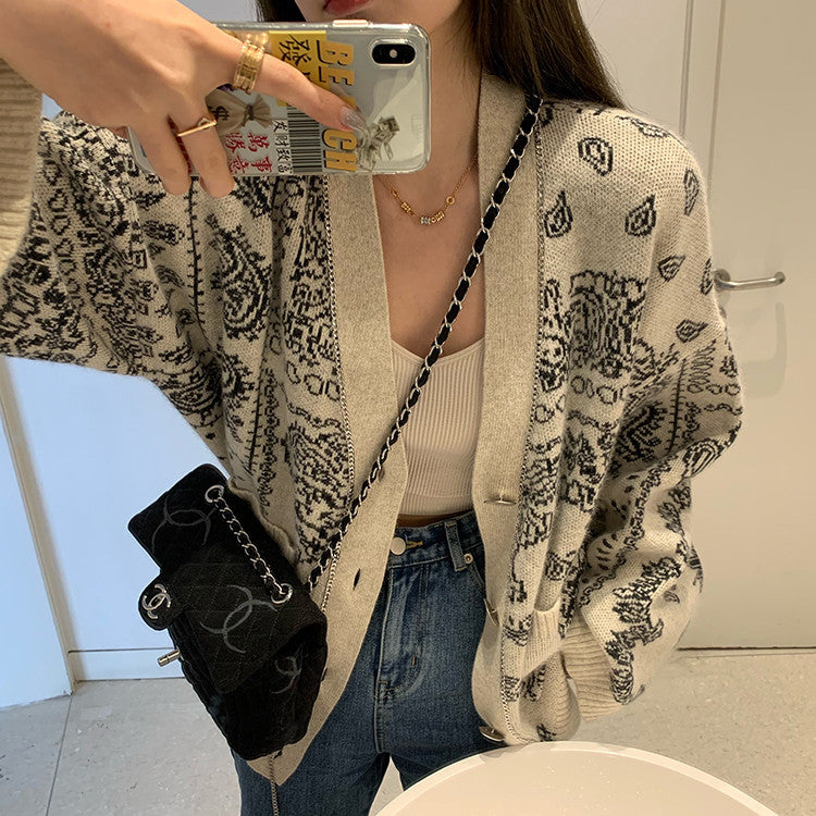 Vintage Women Knitted Cardigan Overcoats