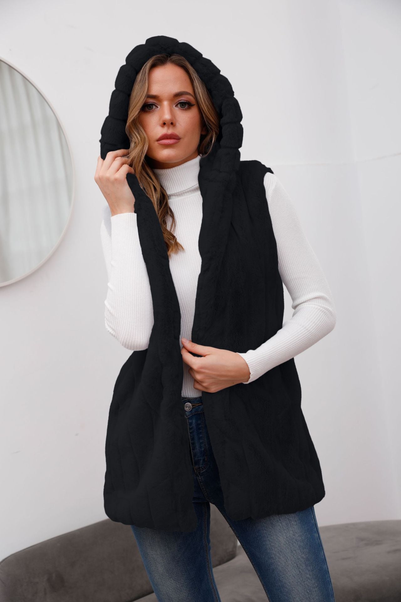 Fashion Artificial Fur Winter Sleeveless Vest