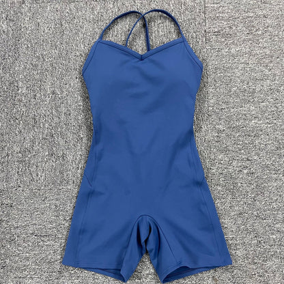 Sexy Backless Tight Short Sports Jumpsuits