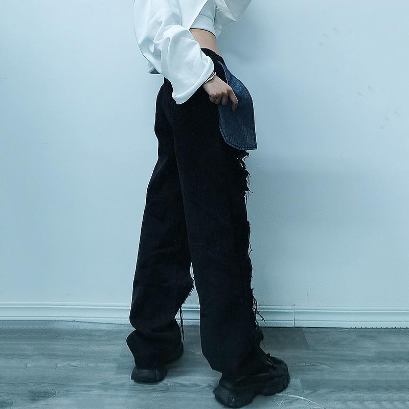 Causal Broken Holes High Waist Demin Pants-STYLEGOING