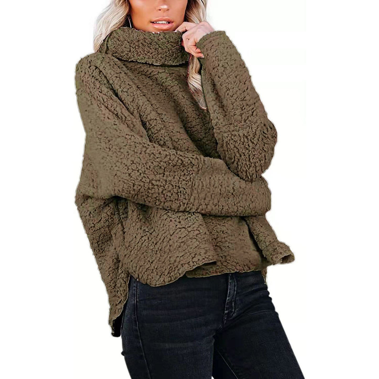 Women Warm Turtleneck Woolen Plus Sizes Winter Sweaters