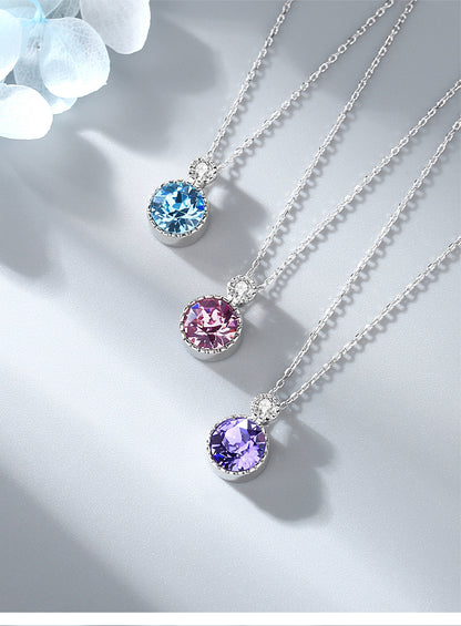Romantic Crystal Sterling Silver Necklace for Women