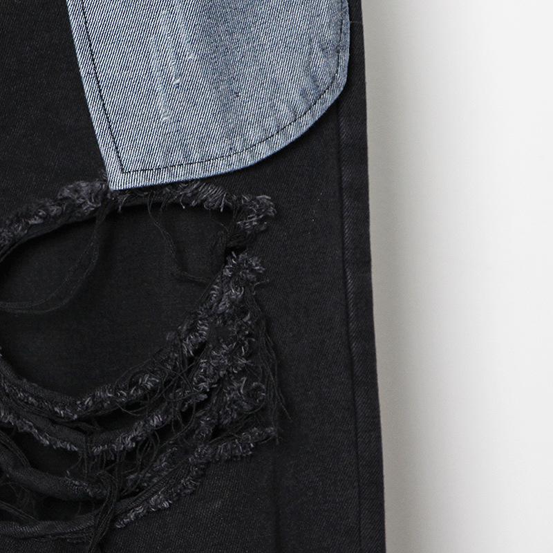Causal Broken Holes High Waist Demin Pants-STYLEGOING