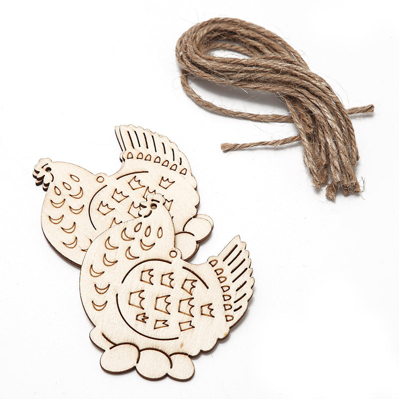 Happy Easter Day Wooden DIY Pendant for Decoration