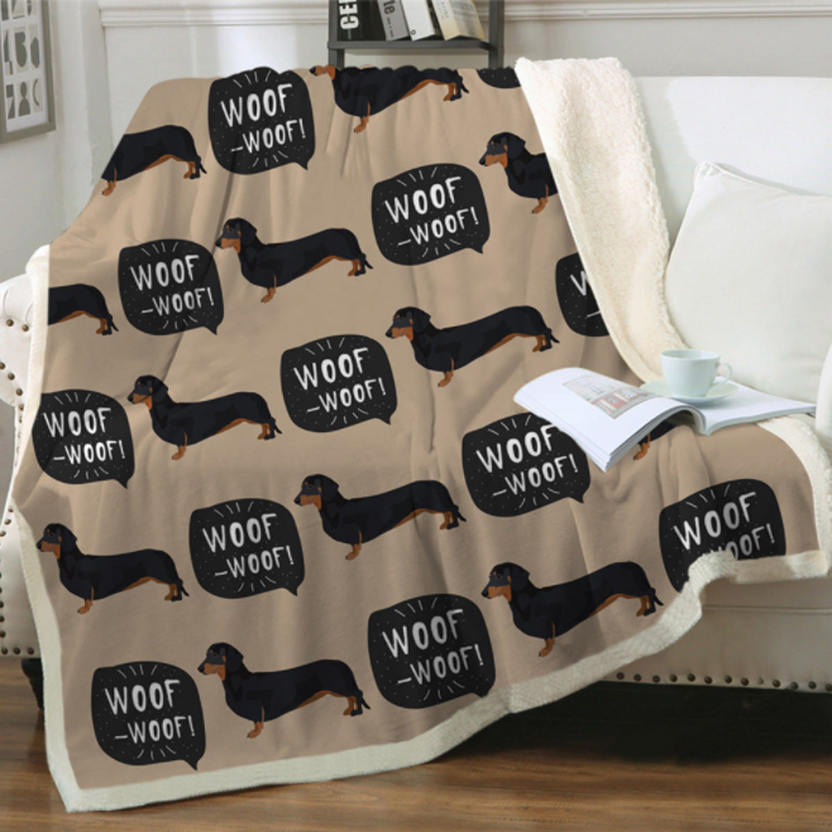 Cute Dog Print Fleece Blankets for Christmas