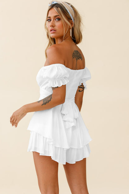 Sexy Off The Shoulder Bandage Short Jumpsuits