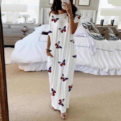 Casual Short Sleves Long Cozy Dresses-STYLEGOING