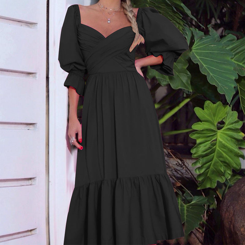 Summer Sexy Square Neckline Long Maxi Dresses