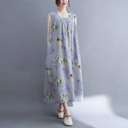 Casual Summer Linen Plus Sizes Sleeveless Dresses