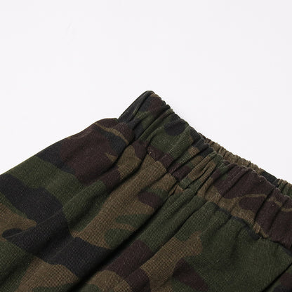 Designed Camouflage Irregular Fall Skirts for Women